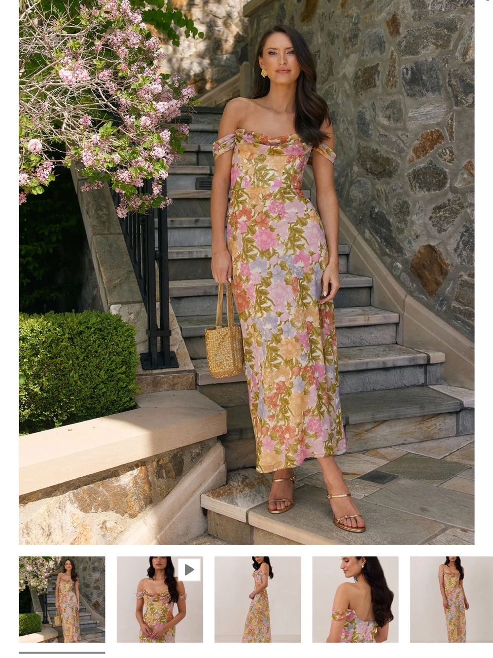 Park & Fifth Sutton Freya Floral Off Shoulder Wedding Guest Dress